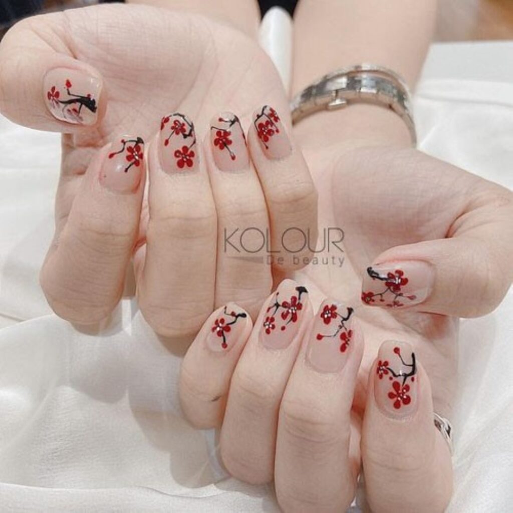 Attractive and stylish 2024 Lunar new year nail designs (324)