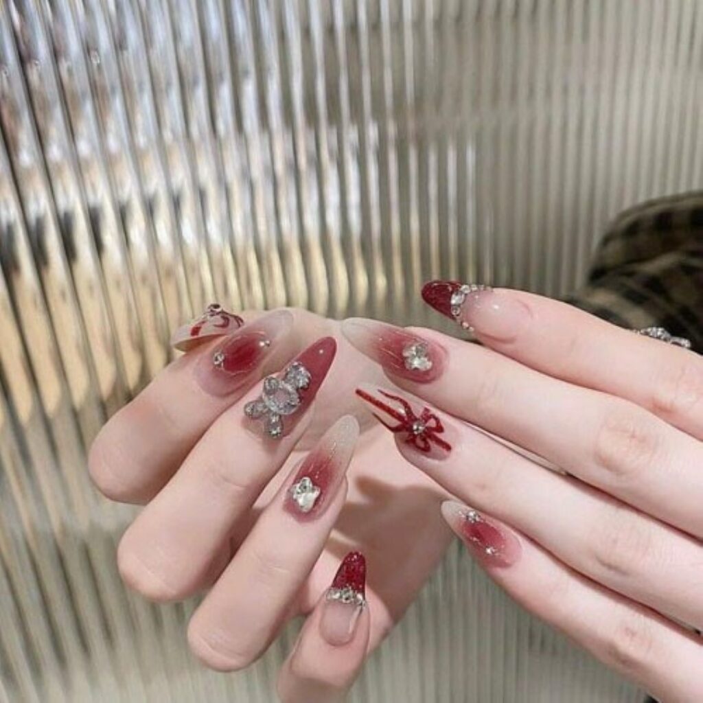 Attractive and stylish 2024 Lunar new year nail designs (78)