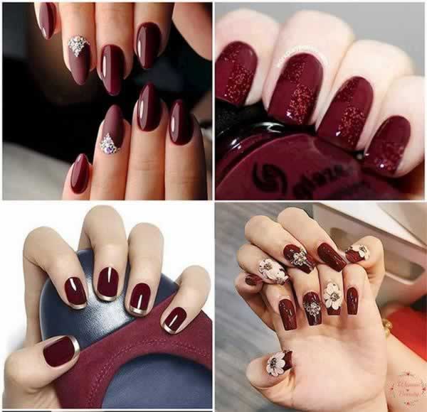 30 Beautiful Plum Red Nail Pattern