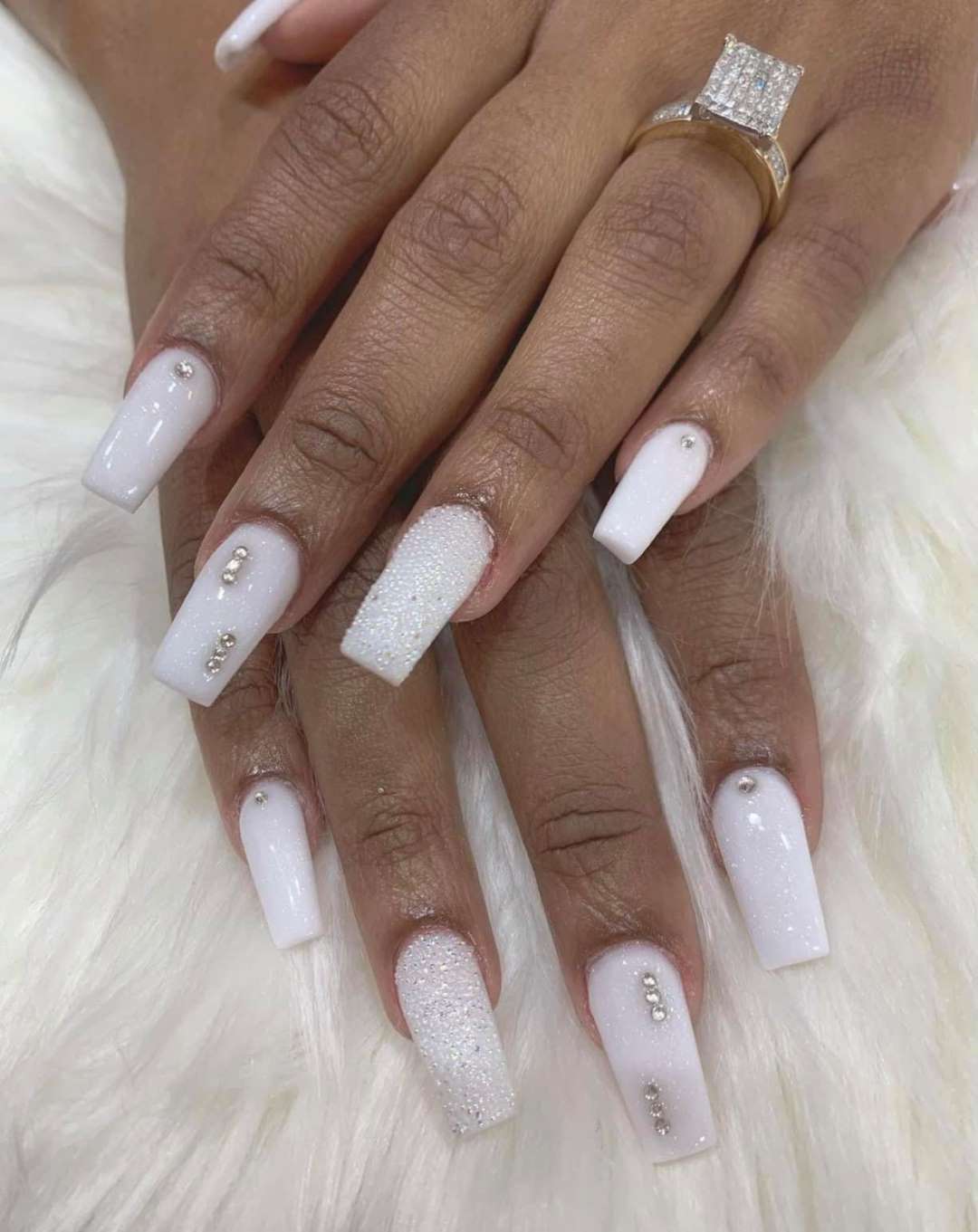 Nails Art White Diamond Jewelry